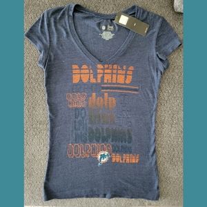 BNWT Women's Size M NFL Miami Dolphins Navy T-Shirt